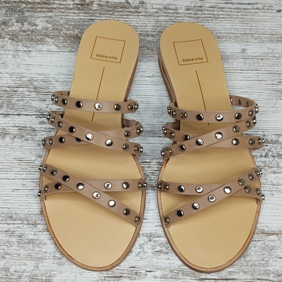 🟦NIB Dolce Vita Pinta Cafe Studded Strappy Slide Sandal - Picture 7 of 16